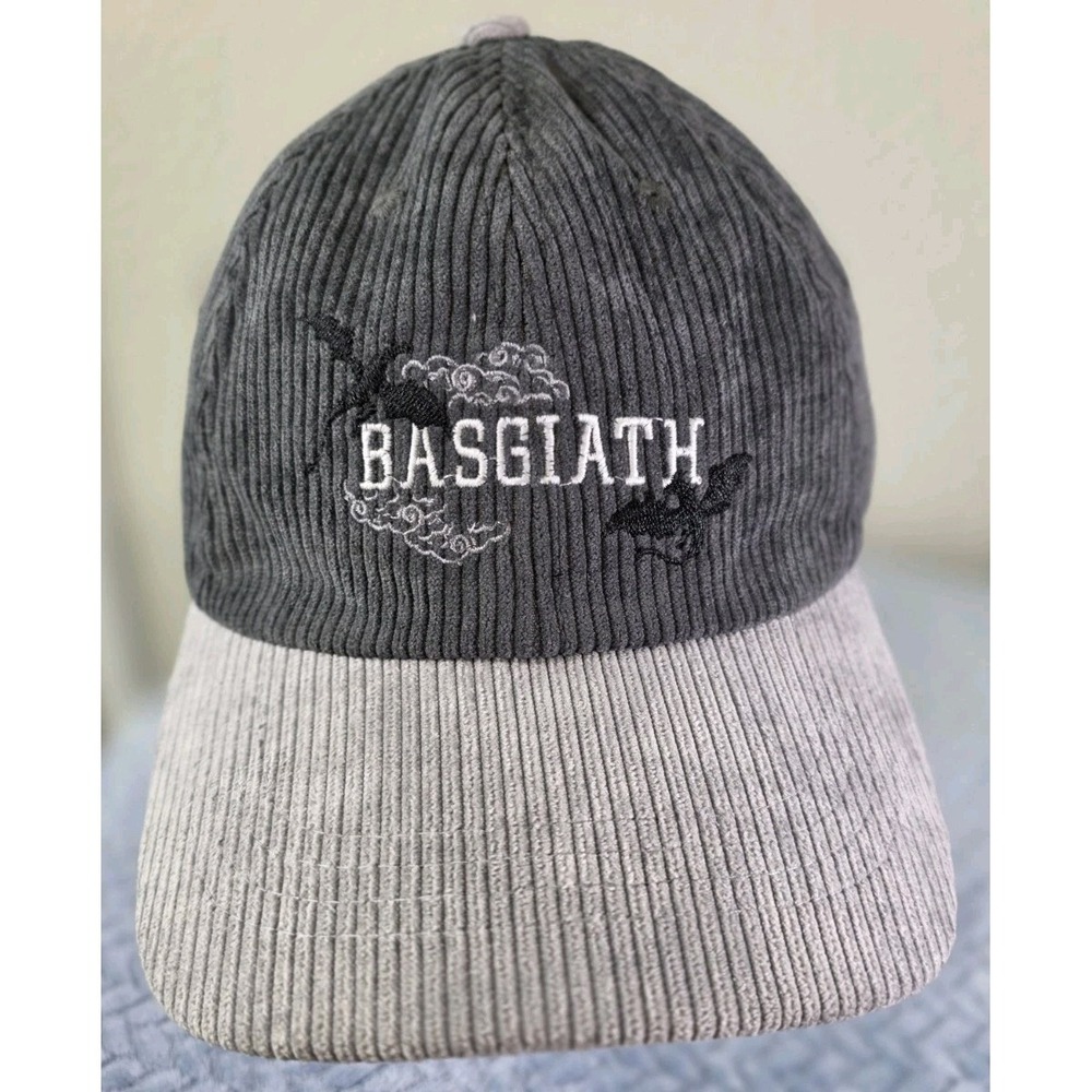 NWT‎ Fairyloot Fourth Wing Grey Corduroy Baseball Cap Rebecca Yarros Basgiath
